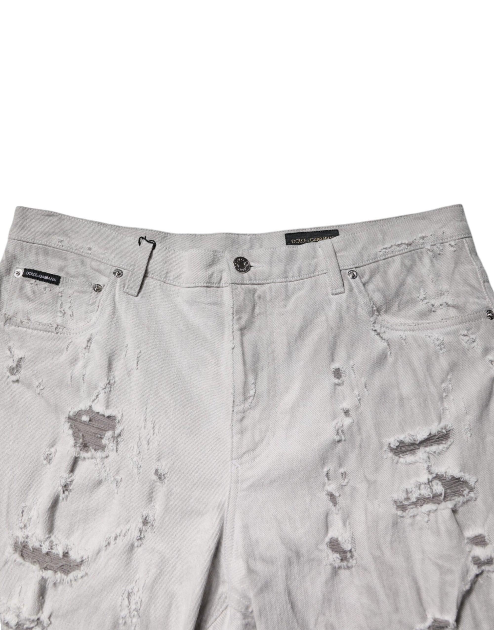 Bermuda en denim gris clair délavé Dolce &amp; Gabbana pour homme