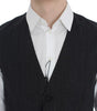 Dolce & Gabbana Gray Striped Formal Vest