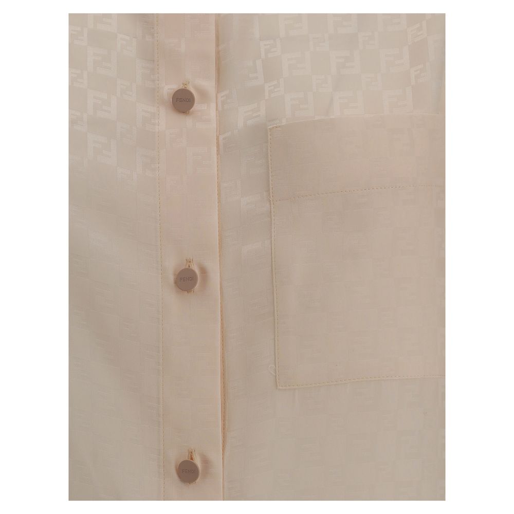 Chemise en soie à motif Fendi FF