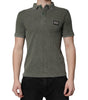 Dolce & Gabbana Army Green Logo Plaque Cotton Polo Shirt T-shirt
