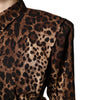 Dolce & Gabbana Brown Leopard Silk Button Down Coat Jacket