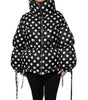 Dolce & Gabbana Black White Polka Dot Full Zip Puffer Jacket