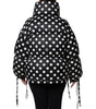 Dolce & Gabbana Black White Polka Dot Full Zip Puffer Jacket