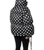 Dolce & Gabbana Black White Polka Dot Full Zip Puffer Jacket