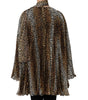 Dolce & Gabbana Brown Leopard Print Scarf Collared Chiffon Dress