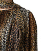 Dolce & Gabbana Brown Leopard Print Scarf Collared Chiffon Dress