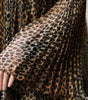 Dolce & Gabbana Brown Leopard Print Scarf Collared Chiffon Dress