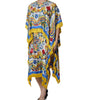 Dolce & Gabbana Multicolor Majolica Kaftan Short Sleeves Maxi Dress