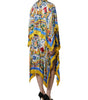 Dolce & Gabbana Multicolor Majolica Kaftan Short Sleeves Maxi Dress
