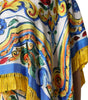 Dolce & Gabbana Multicolor Majolica Kaftan Short Sleeves Maxi Dress