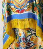 Dolce & Gabbana Multicolor Majolica Kaftan Short Sleeves Maxi Dress