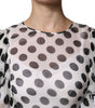 Dolce & Gabbana White Polka Dotted Silk Blend A-line Dress