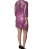 Dolce & Gabbana Metallic Fuchsia Floral Sheath Mini Dress