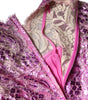Dolce & Gabbana Metallic Fuchsia Floral Sheath Mini Dress