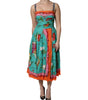 Dolce & Gabbana Multicolor Printed Silk Sleeveless Midi Dress