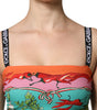 Dolce & Gabbana Multicolor Printed Silk Sleeveless Midi Dress