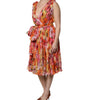 Dolce & Gabbana Multicolor Floral Silk V-neck Chiffon Dress