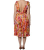 Dolce & Gabbana Multicolor Floral Silk V-neck Chiffon Dress
