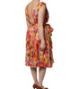 Dolce & Gabbana Multicolor Floral Silk V-neck Chiffon Dress