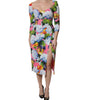Dolce & Gabbana Multicolor Floral Side Slit Midi Dress