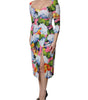 Dolce & Gabbana Multicolor Floral Side Slit Midi Dress
