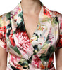 Dolce & Gabbana Multicolor Floral Short Sleeves Sheath Midi Dress