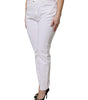 Dolce &amp; Gabbana White Cotton Mid Waist Skinny Denim Jeans