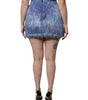 Dolce & Gabbana Multicolor Plush High Waist Mini Skirt