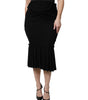 Dolce & Gabbana Black Mermaid Cut High Waist Midi Skirt