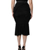 Dolce & Gabbana Black Mermaid Cut High Waist Midi Skirt