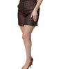 Dolce & Gabbana Brown Floral Brocade Mid Waist Mini Short