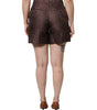Dolce & Gabbana Brown Floral Brocade Mid Waist Mini Short