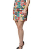 Dolce & Gabbana Multicolor Floral Lace High Waist Mini Skirt