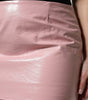 Dolce & Gabbana Glossy Pink Cotton High Waist Mini Skirt