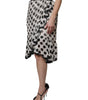 Dolce & Gabbana White Black Polka Dots Knee Length Skirt