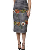 Dolce & Gabbana Multicolor Floral Print High Waist Pencil Cut Skirt