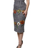 Dolce & Gabbana Multicolor Floral Print High Waist Pencil Cut Skirt