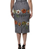 Dolce & Gabbana Multicolor Floral Print High Waist Pencil Cut Skirt
