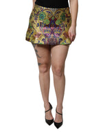 Mini-jupe taille moyenne en jacquard floral multicolore Dolce &amp; Gabbana