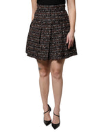 Mini-jupe taille haute en tweed tartan multicolore Dolce &amp; Gabbana