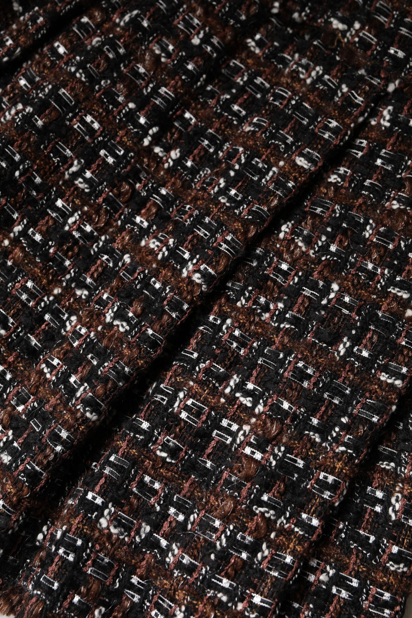 Mini-jupe taille haute en tweed tartan multicolore Dolce &amp; Gabbana