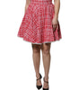 Jupe trapèze taille haute rouge et blanche Dolce &amp; Gabbana au-dessus du genou
