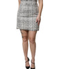 Mini-jupe taille haute en tweed tartan Dolce &amp; Gabbana blanche et noire