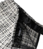Mini-jupe taille haute en tweed tartan Dolce &amp; Gabbana blanche et noire