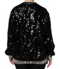 Dolce & Gabbana Black DG Queen Sequin Pullover Sweater
