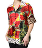 Dolce & Gabbana Multicolor Watermelon Collared Shirt Top