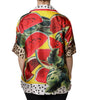 Dolce & Gabbana Multicolor Watermelon Collared Shirt Top