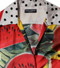 Dolce & Gabbana Multicolor Watermelon Collared Shirt Top