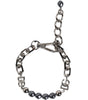 Dolce &amp; Gabbana Silver Tone Chain Lobster Clasp Logo Gray Pearls Bracelet