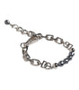 Dolce &amp; Gabbana Silver Tone Chain Lobster Clasp Logo Gray Pearls Bracelet